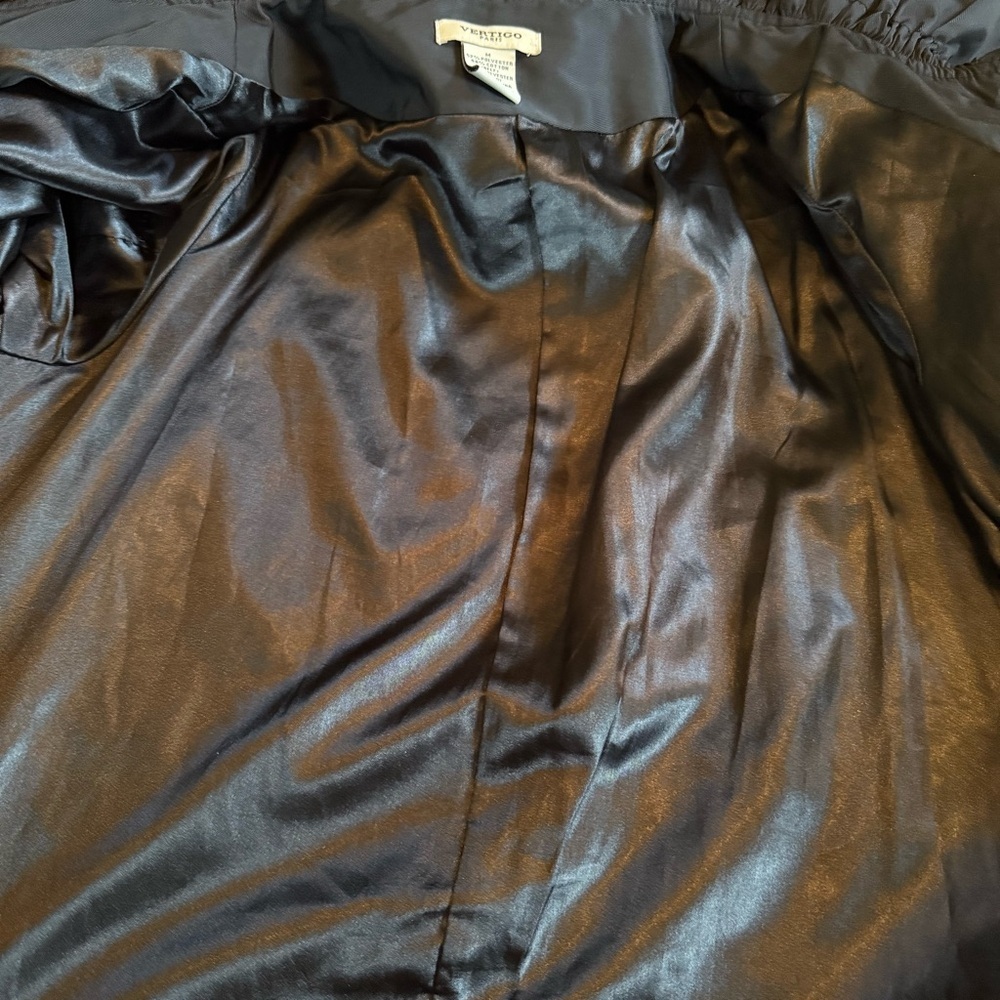 Vertigo Paris ruffle collar stylish long trench jacket - Picture 9 of 11